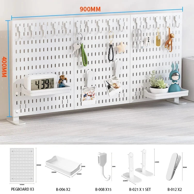 Desktop pegboard storage kit.