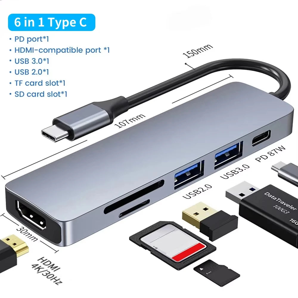 USB3.0 USB C Hub Type-C to 4K HDMI-compatible