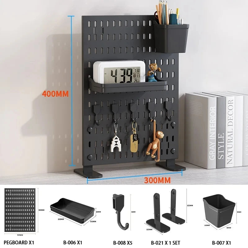 Desktop pegboard storage kit.
