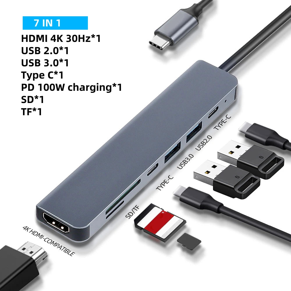 USB3.0 USB C Hub Type-C to 4K HDMI-compatible