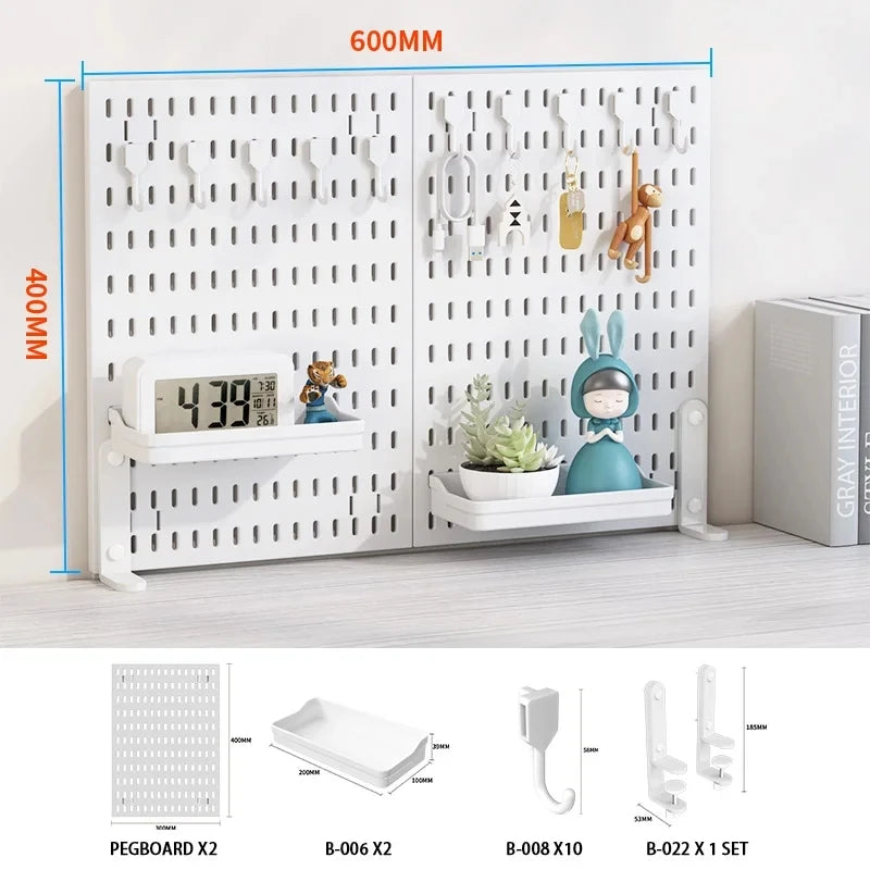 Desktop pegboard storage kit.