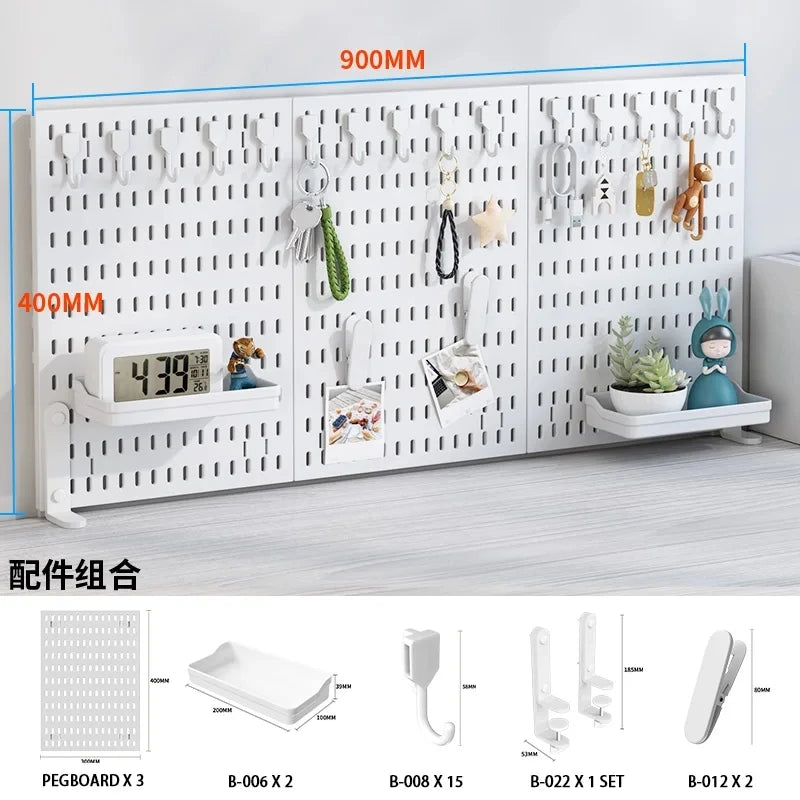 Desktop pegboard storage kit.