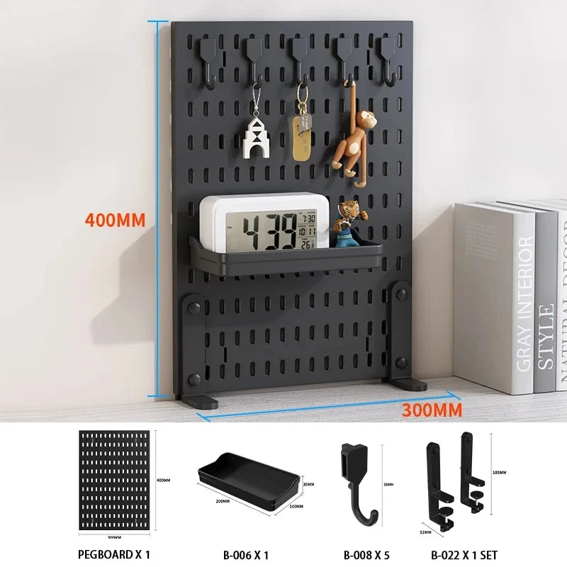 Desktop pegboard storage kit.