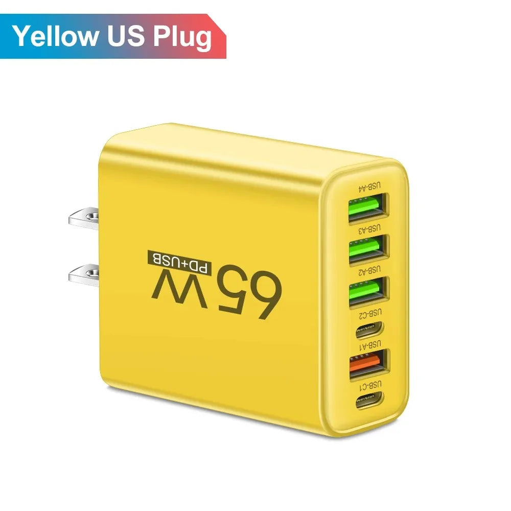 Multi Ports 65W USB Charger Fast Charging Type C