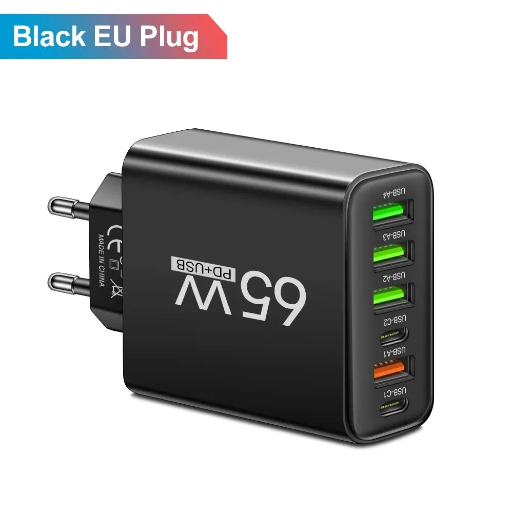 Multi Ports 65W USB Charger Fast Charging Type C