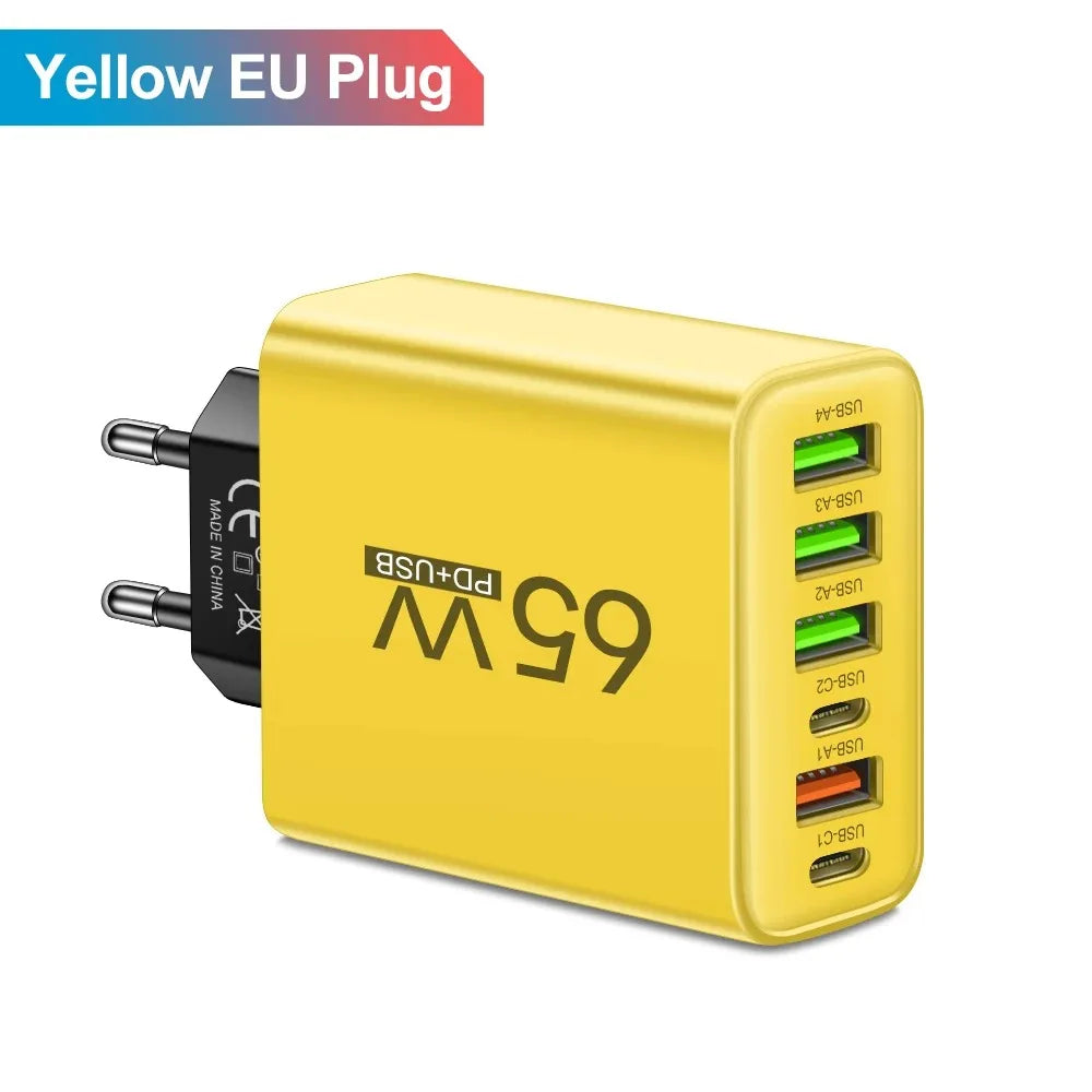 Multi Ports 65W USB Charger Fast Charging Type C
