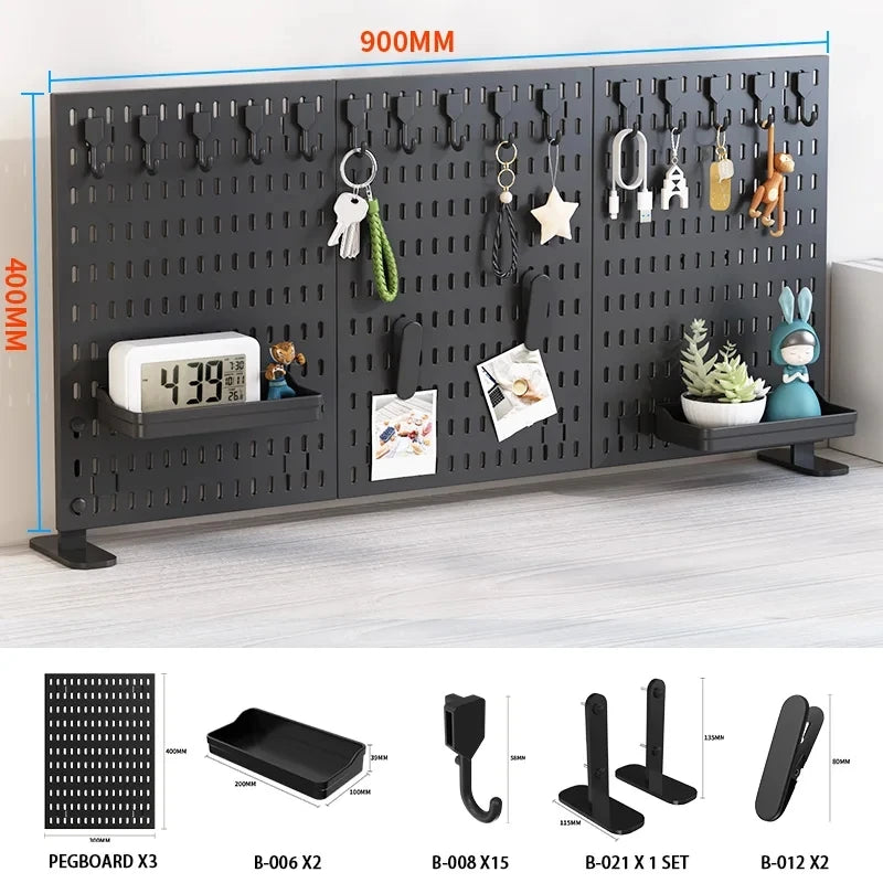 Desktop pegboard storage kit.