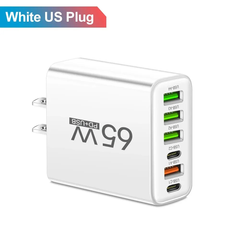 Multi Ports 65W USB Charger Fast Charging Type C