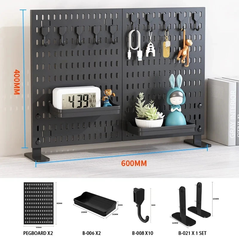 Desktop pegboard storage kit.