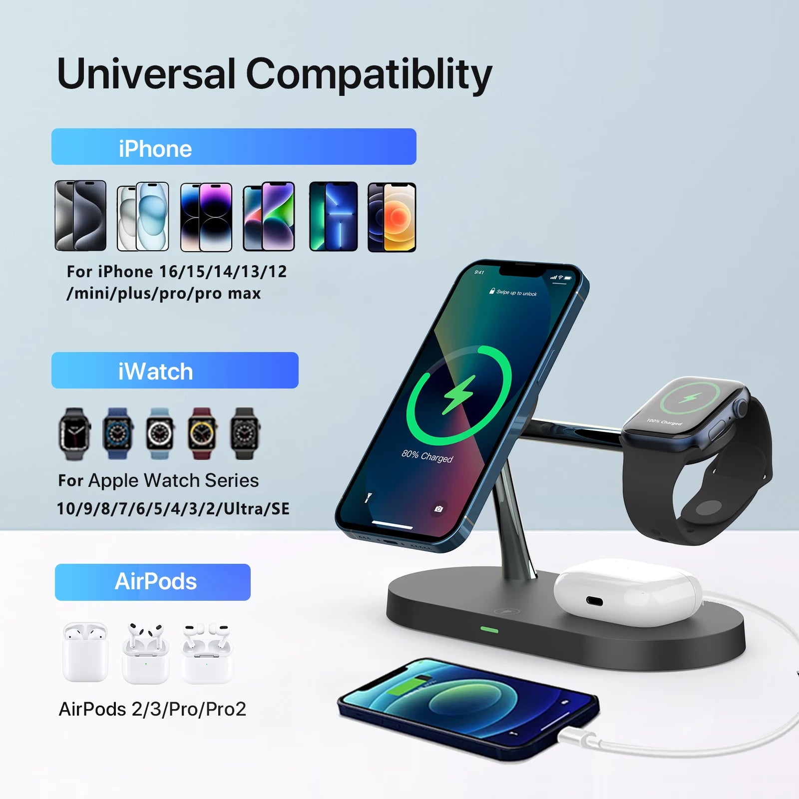 3 in 1 Wireless Charger Stand