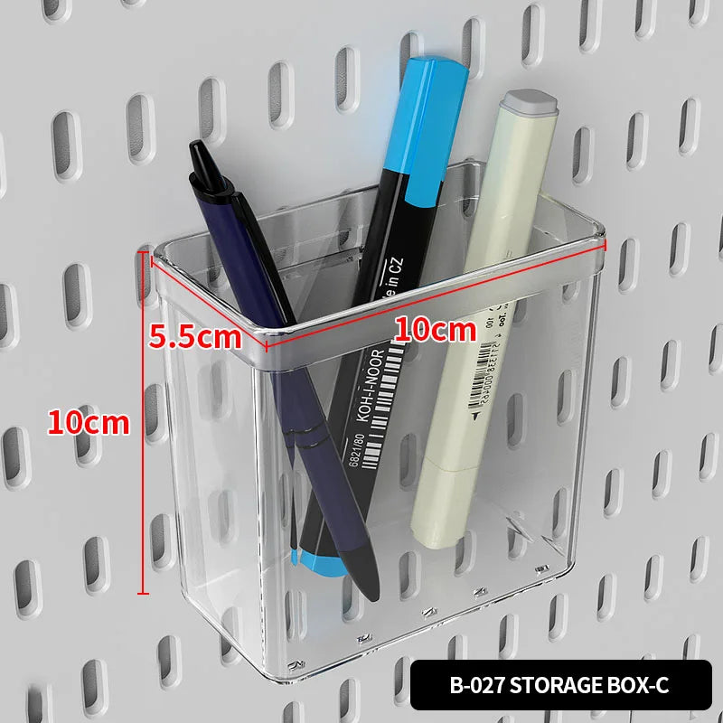 Desktop pegboard storage kit.